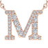 Diamond Gold Initial Necklace - M